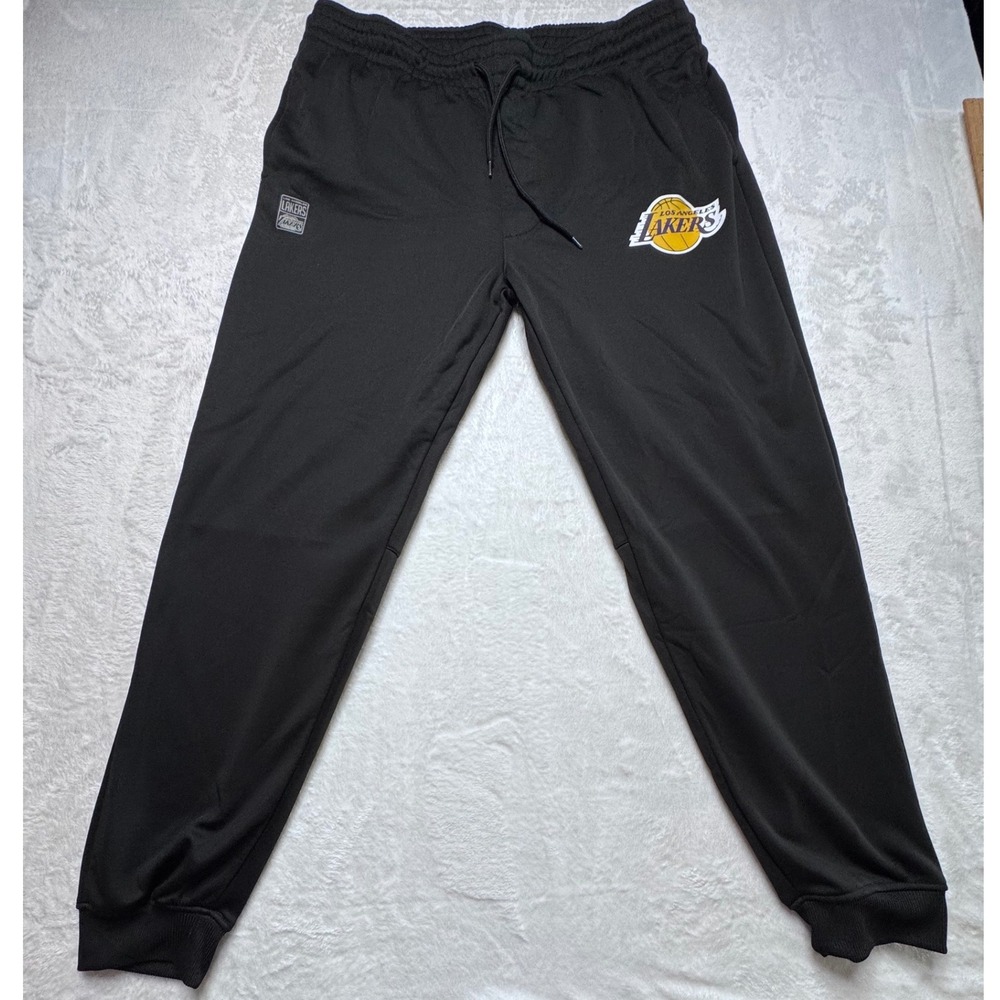 NBA Los Angeles Lakers Men XL Black Fleece Jogger Sweatpants Basketball Athletic
